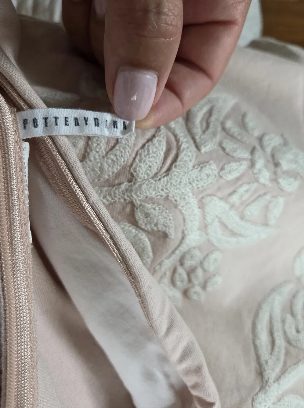The Pottery Barn Kyla Floral Embroidered Square Pillow Cover 18